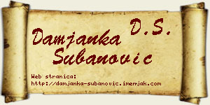 Damjanka Subanović vizit kartica